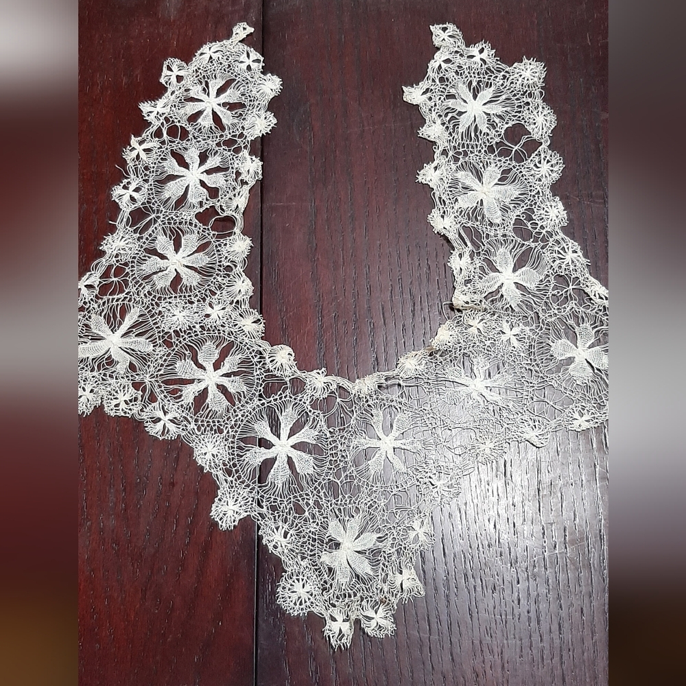 Antique Lot of 5 Victorian Crocheted Lace Dress Collar Yoke Handmade Estate Sale
